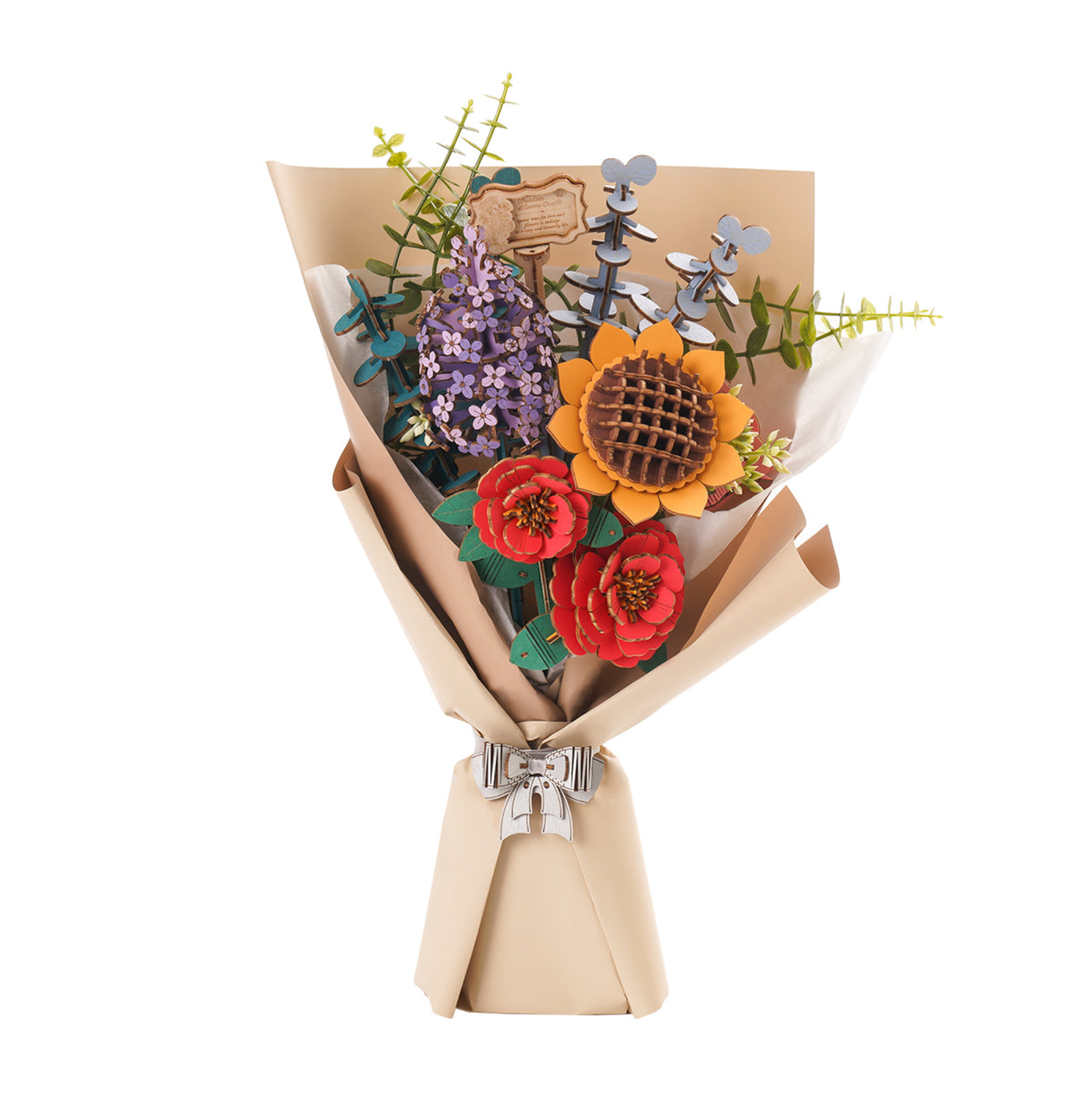 ROBOTIME DIY Wooden Flower Bouquet 3D Puzzle