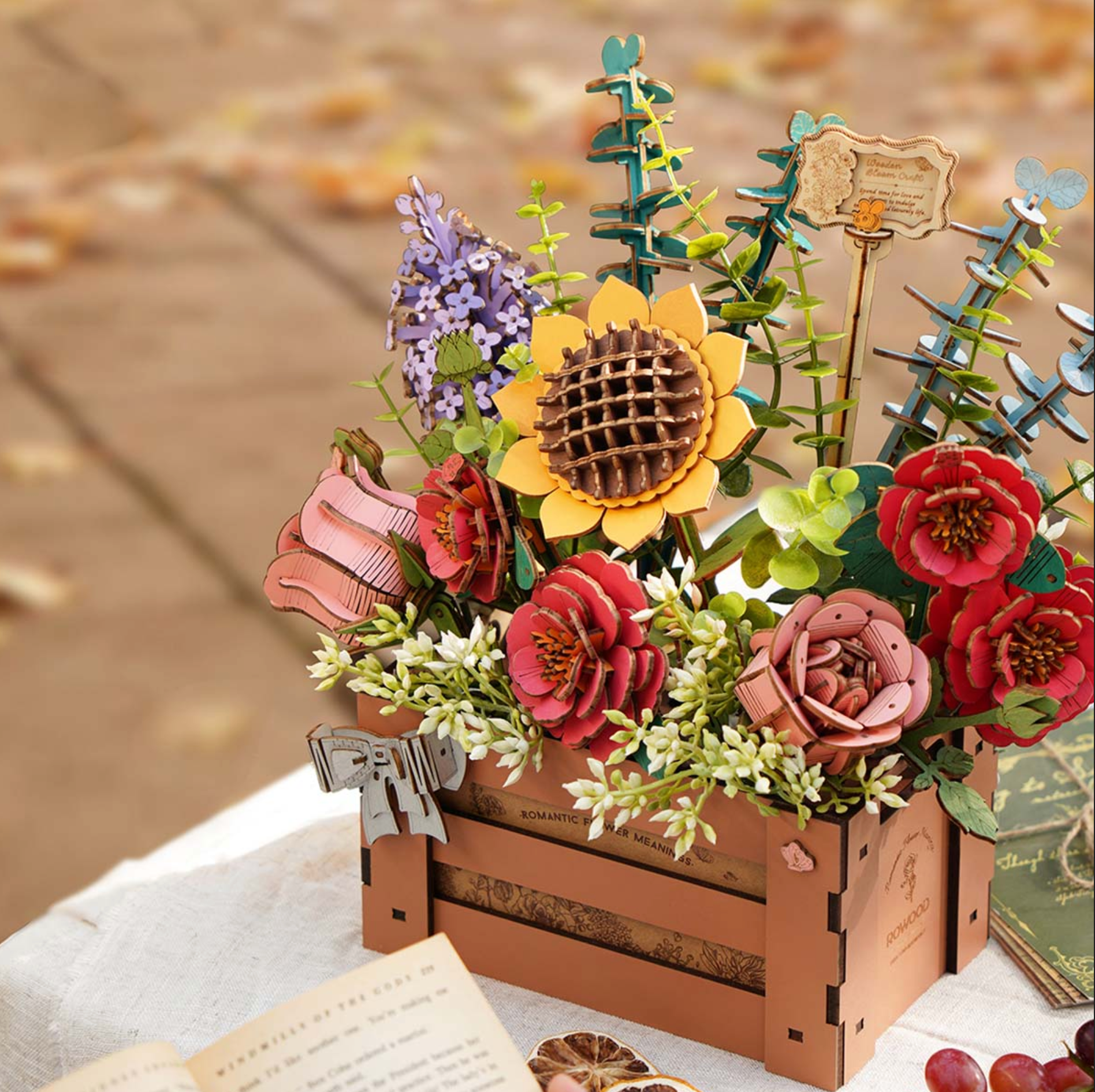 ROBOTIME Wooden Bloom Box DIY 3D Puzzle