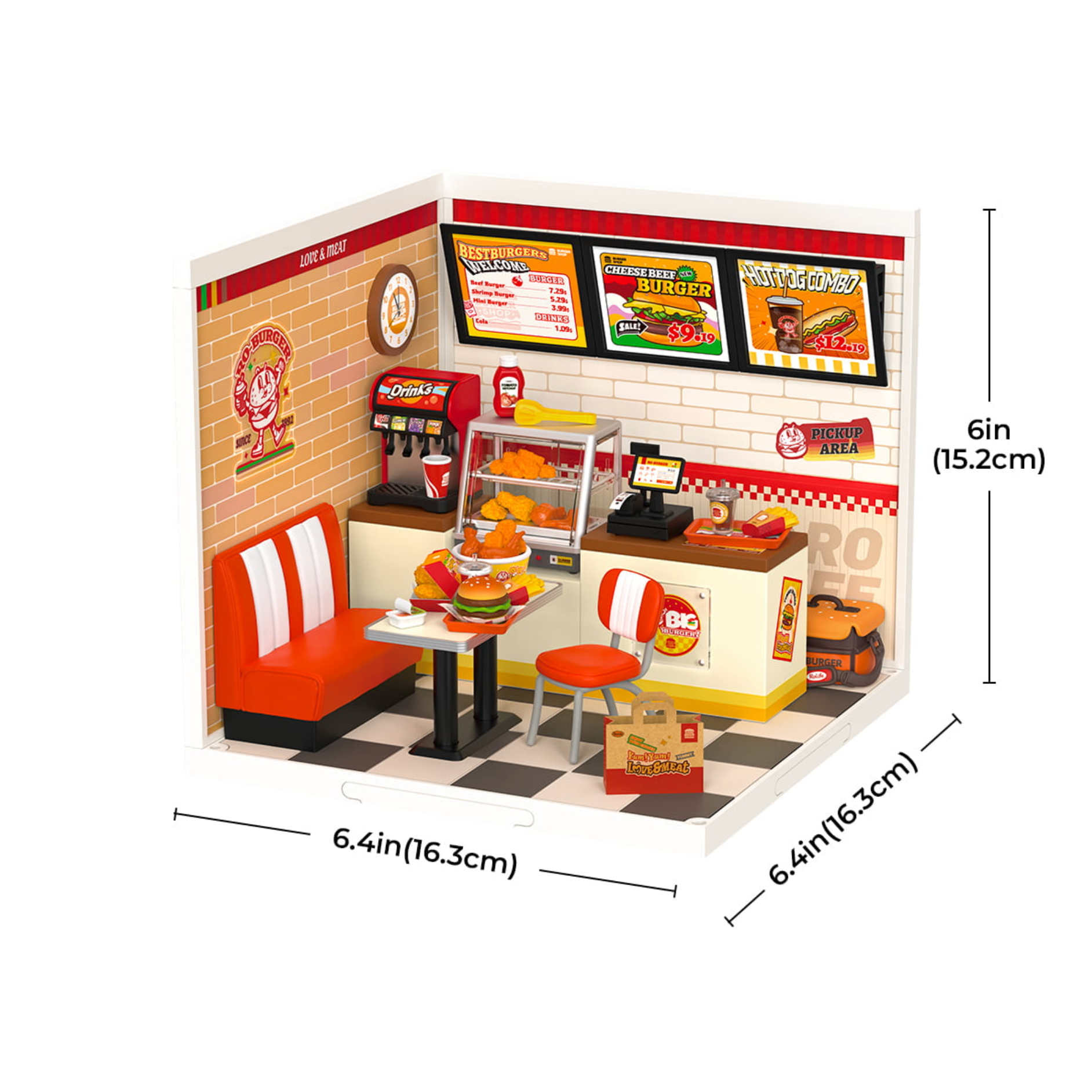 ROBOTIME Yum Yum Burgers DIY Miniature House - Super Creator
