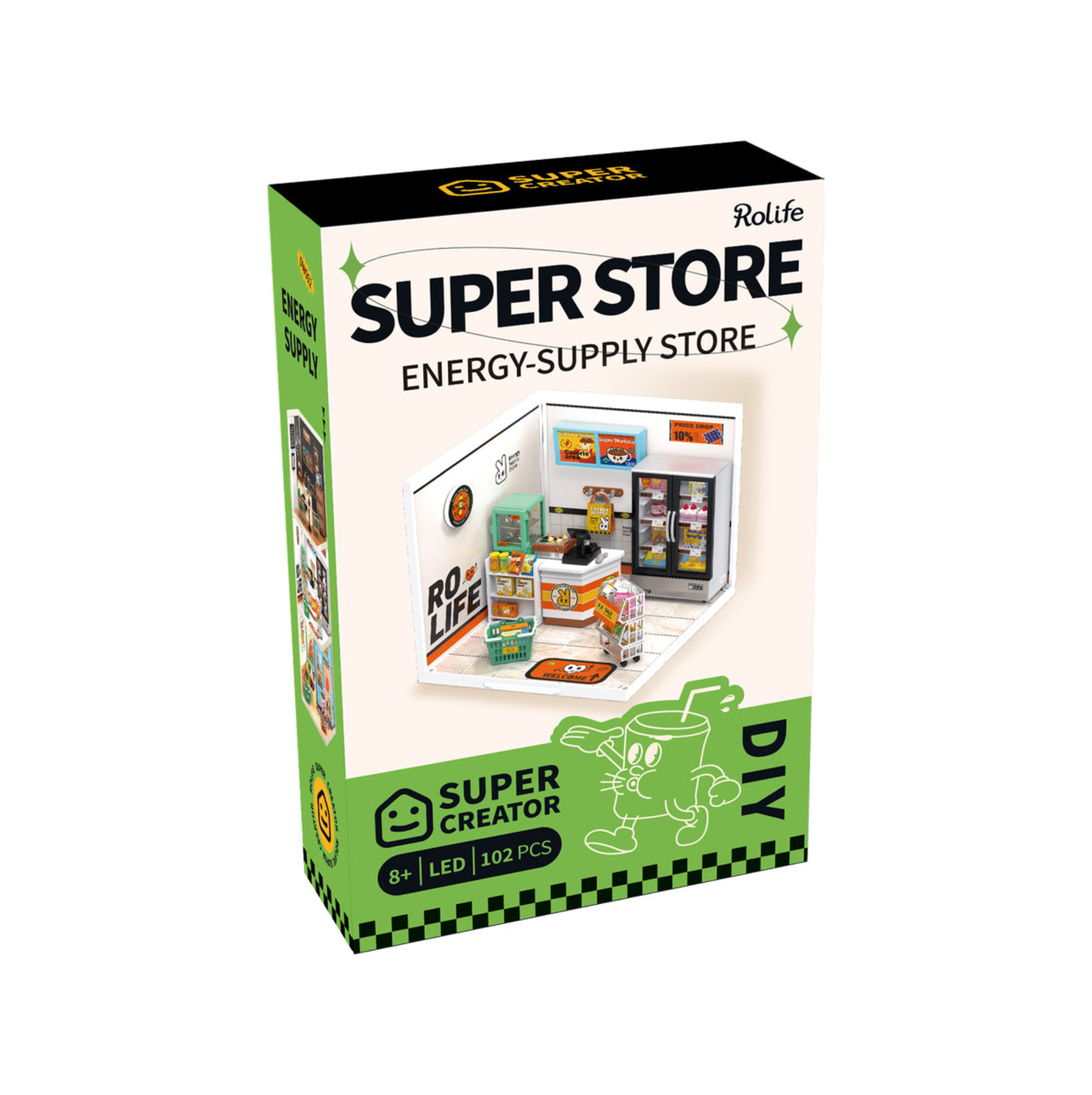 ROBOTIME Super Creator Energy Supply Store DIY Miniature House Kit - Super Creator