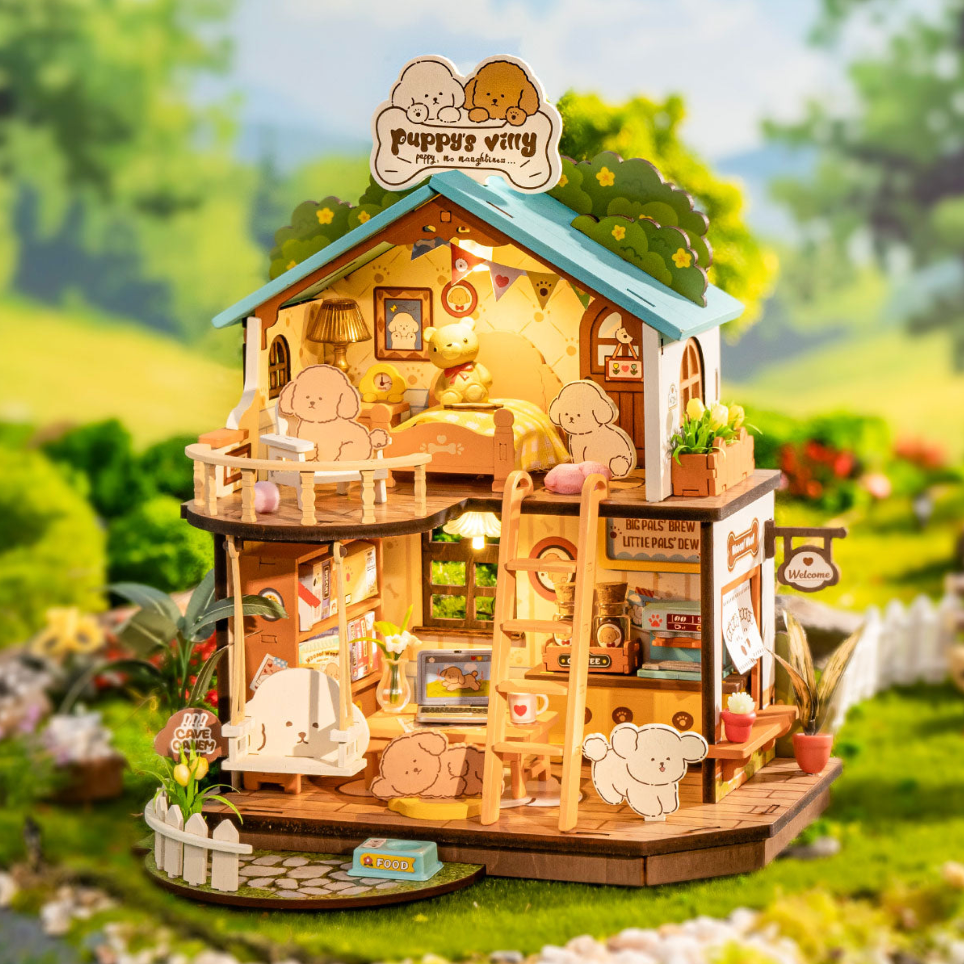 ROBOTIME Puppy's Cozy Villa DIY Miniature House