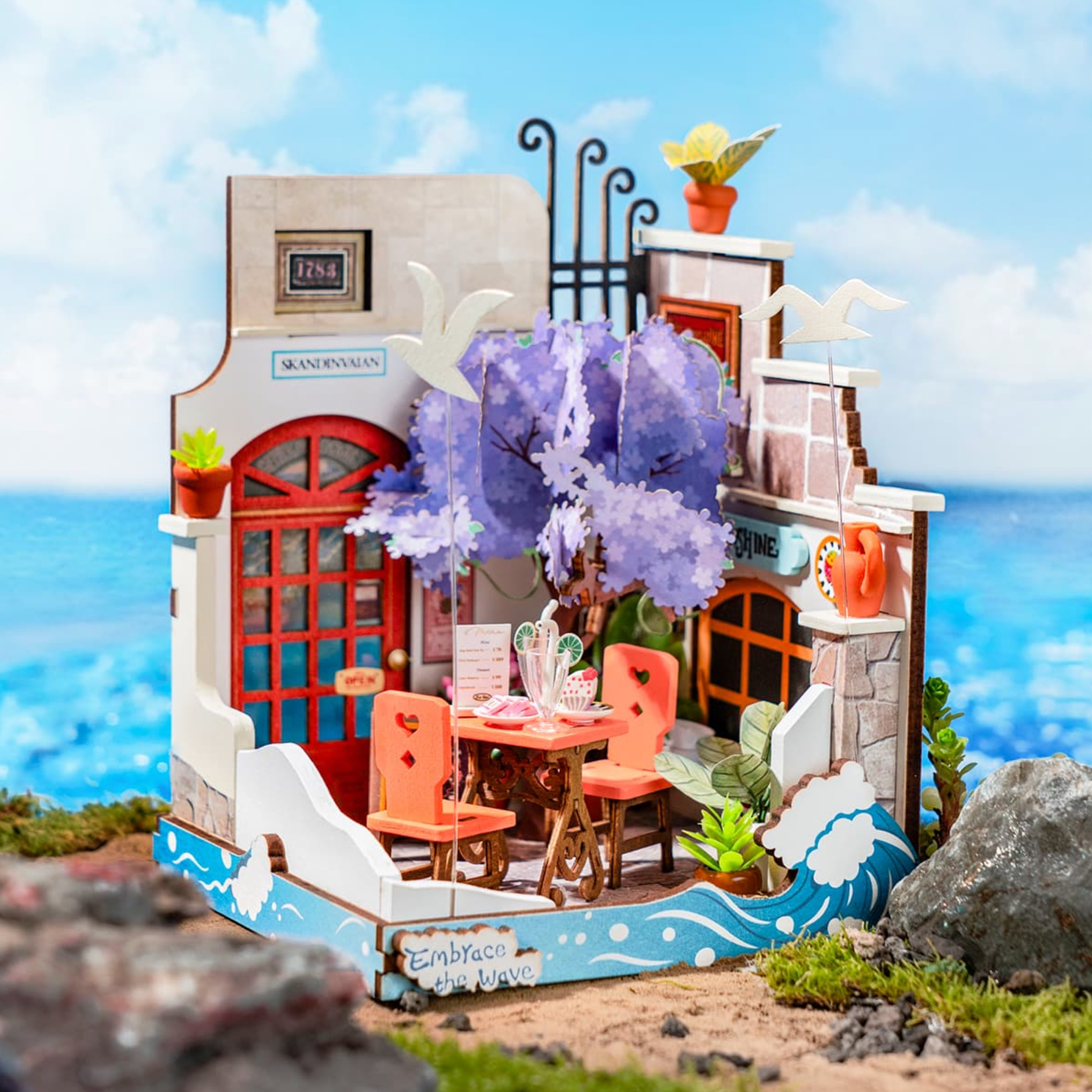 ROBOTIME Sea Holiday Restaurant DIY Miniature House