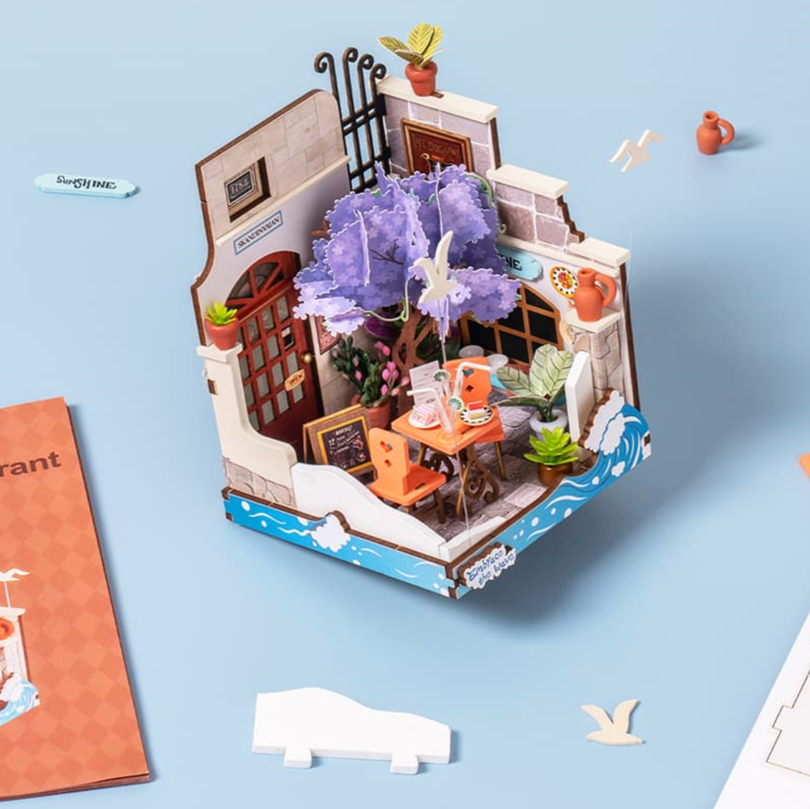 ROBOTIME Sea Holiday Restaurant DIY Miniature House