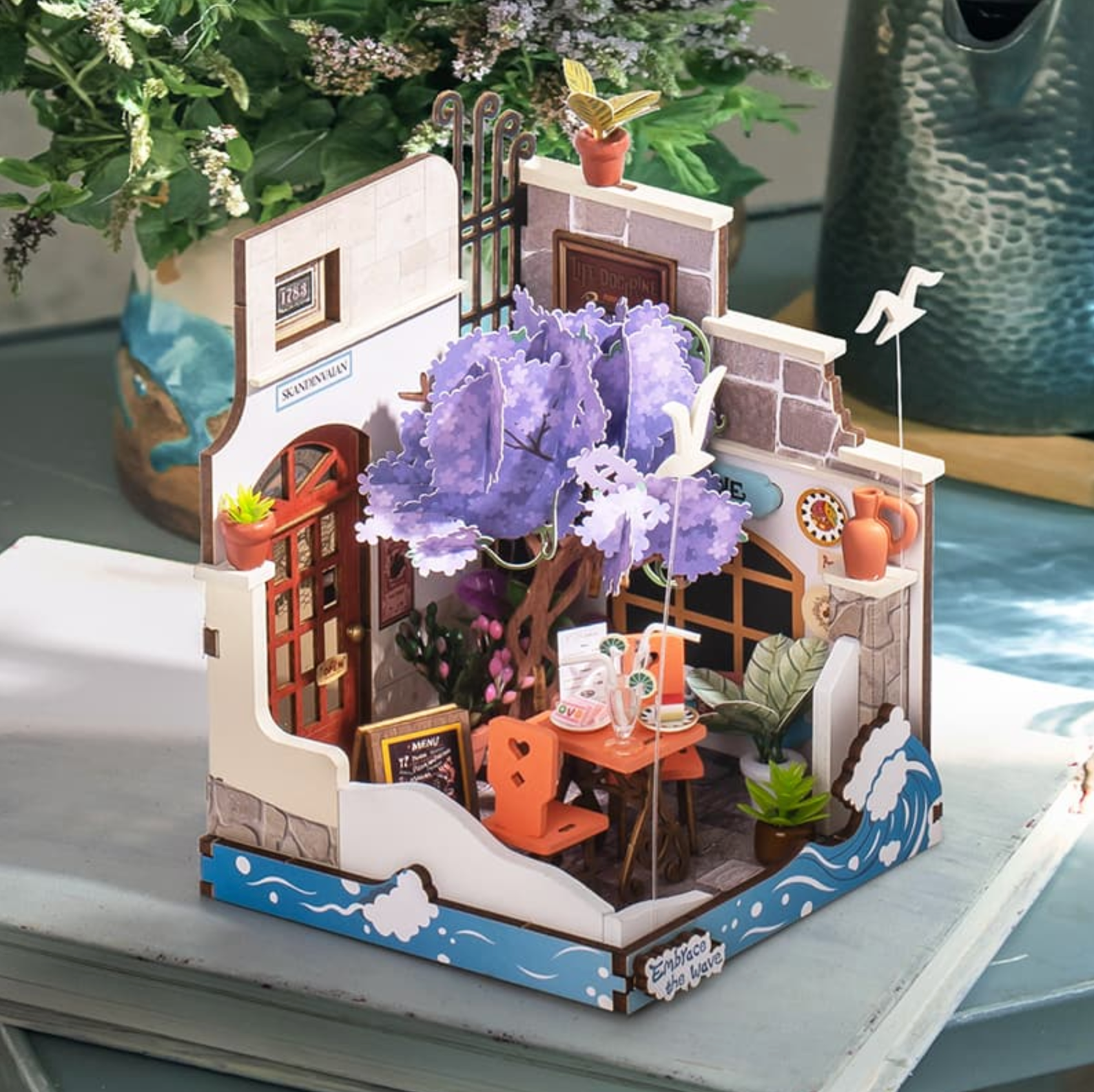 ROBOTIME Sea Holiday Restaurant DIY Miniature House