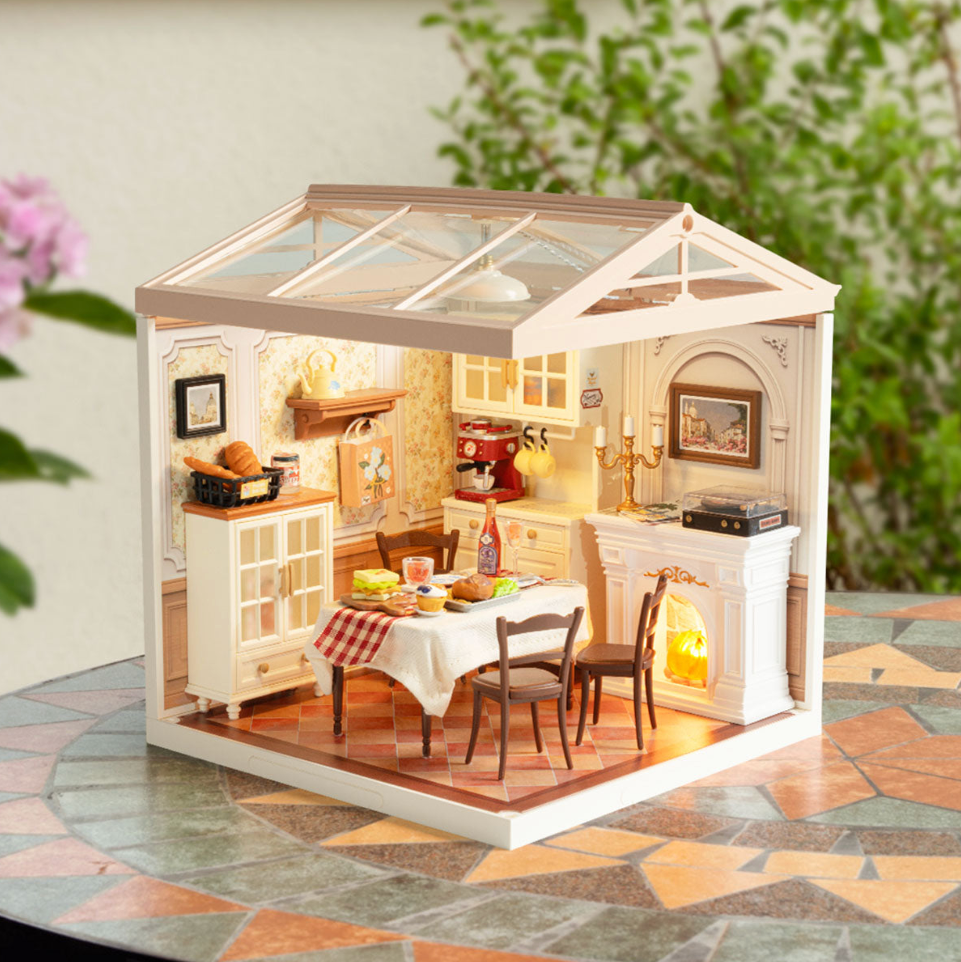 ROBOTIME Warm Dining Room DIY Miniature House - Super Creator