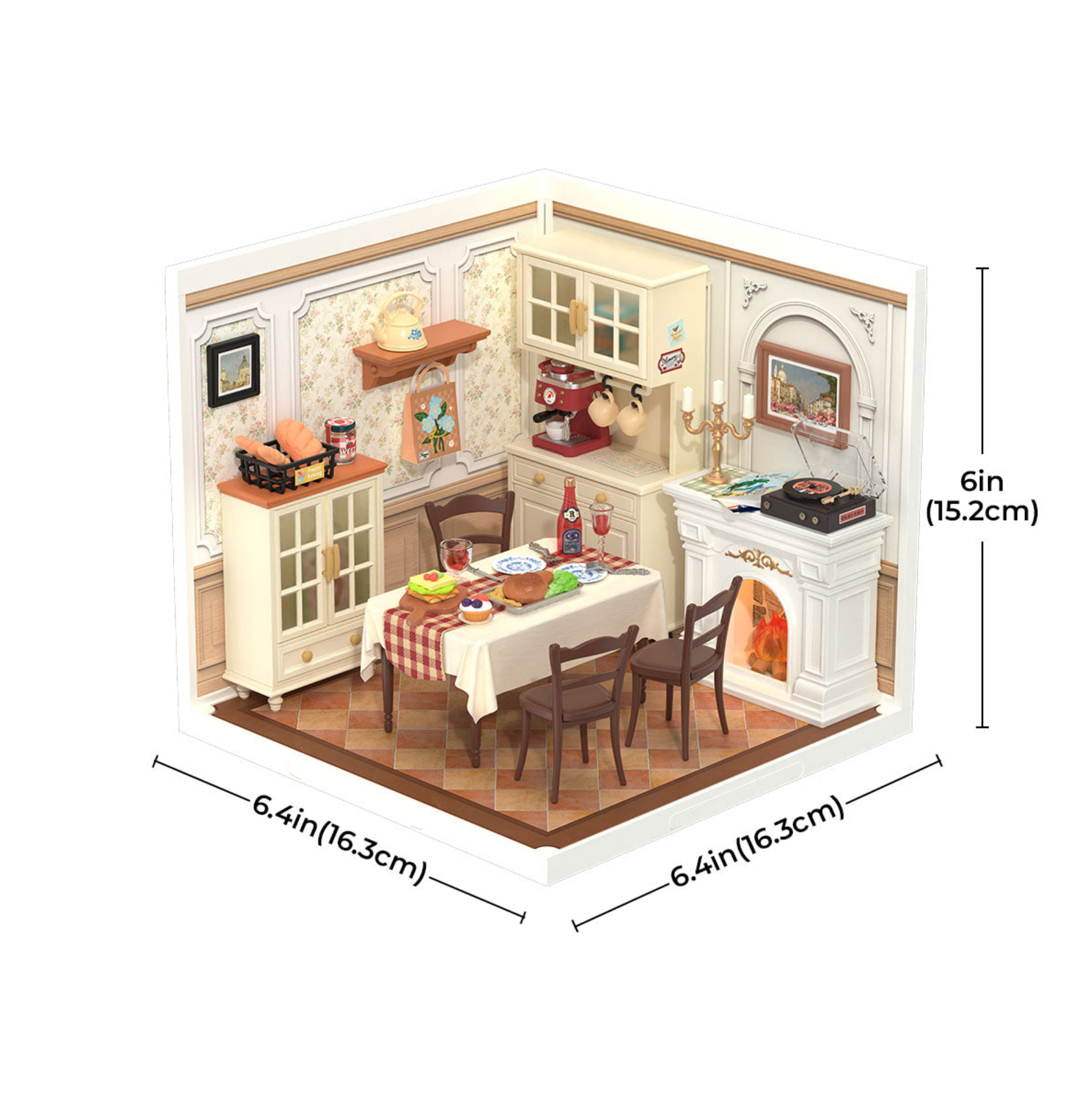 ROBOTIME Warm Dining Room DIY Miniature House - Super Creator