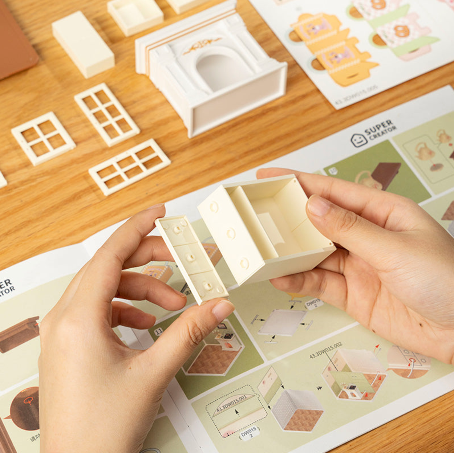 ROBOTIME Warm Dining Room DIY Miniature House - Super Creator