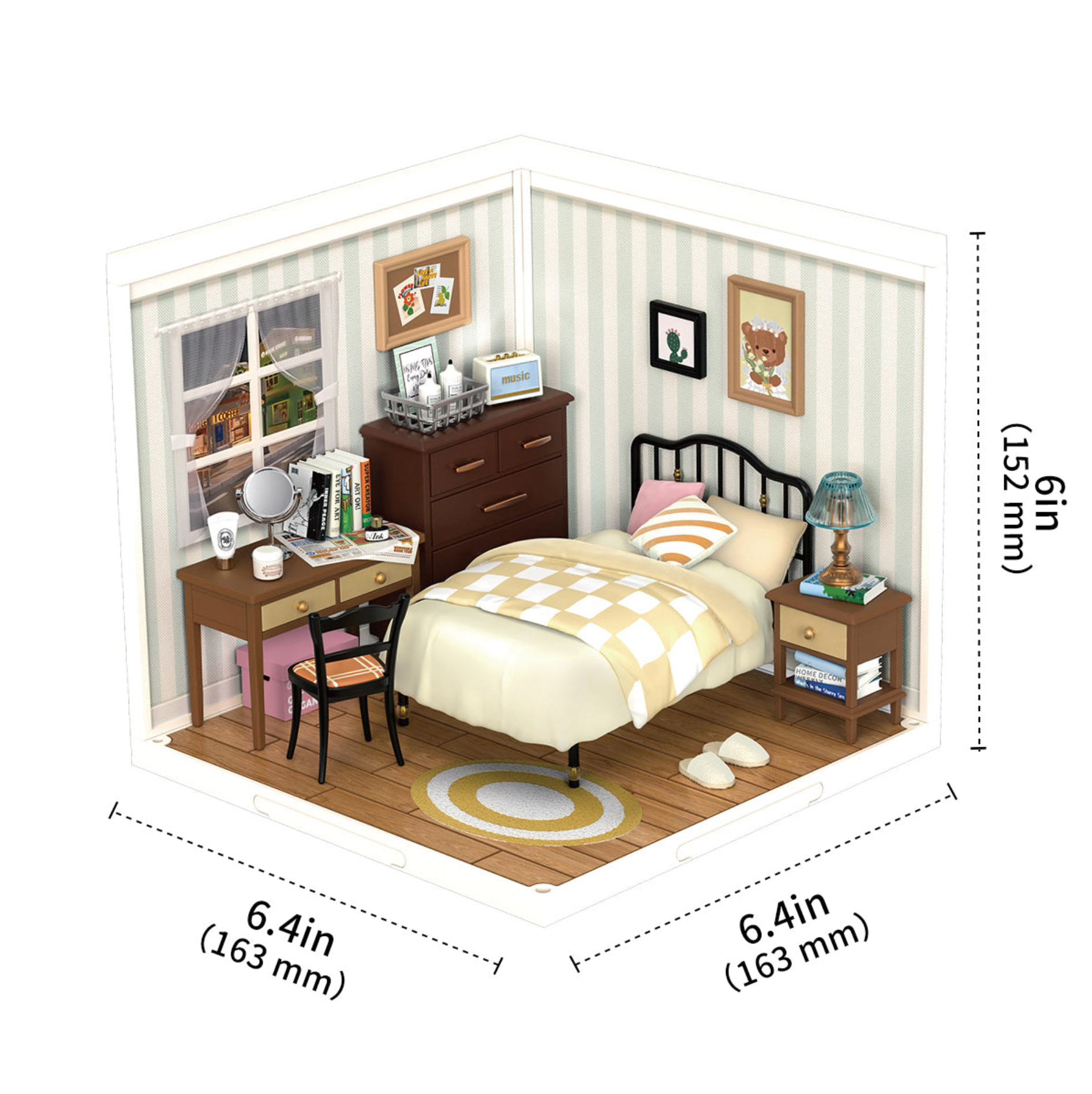 ROBOTIME Sweet Dream Bedroom DIY Miniature House - Super Creator