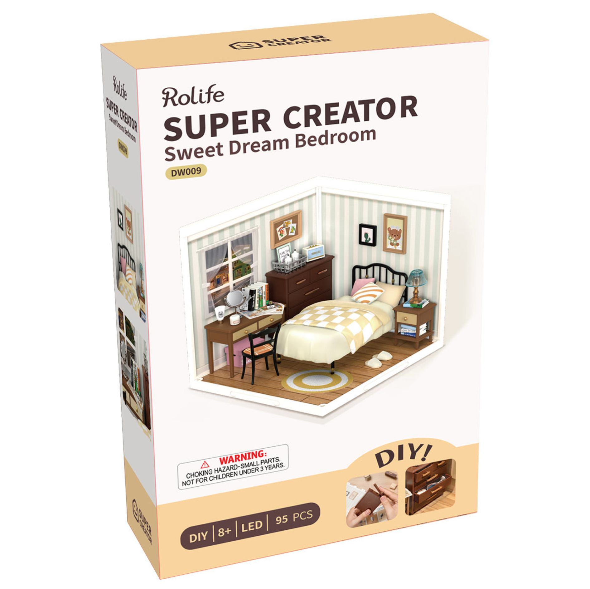 ROBOTIME Sweet Dream Bedroom DIY Miniature House - Super Creator