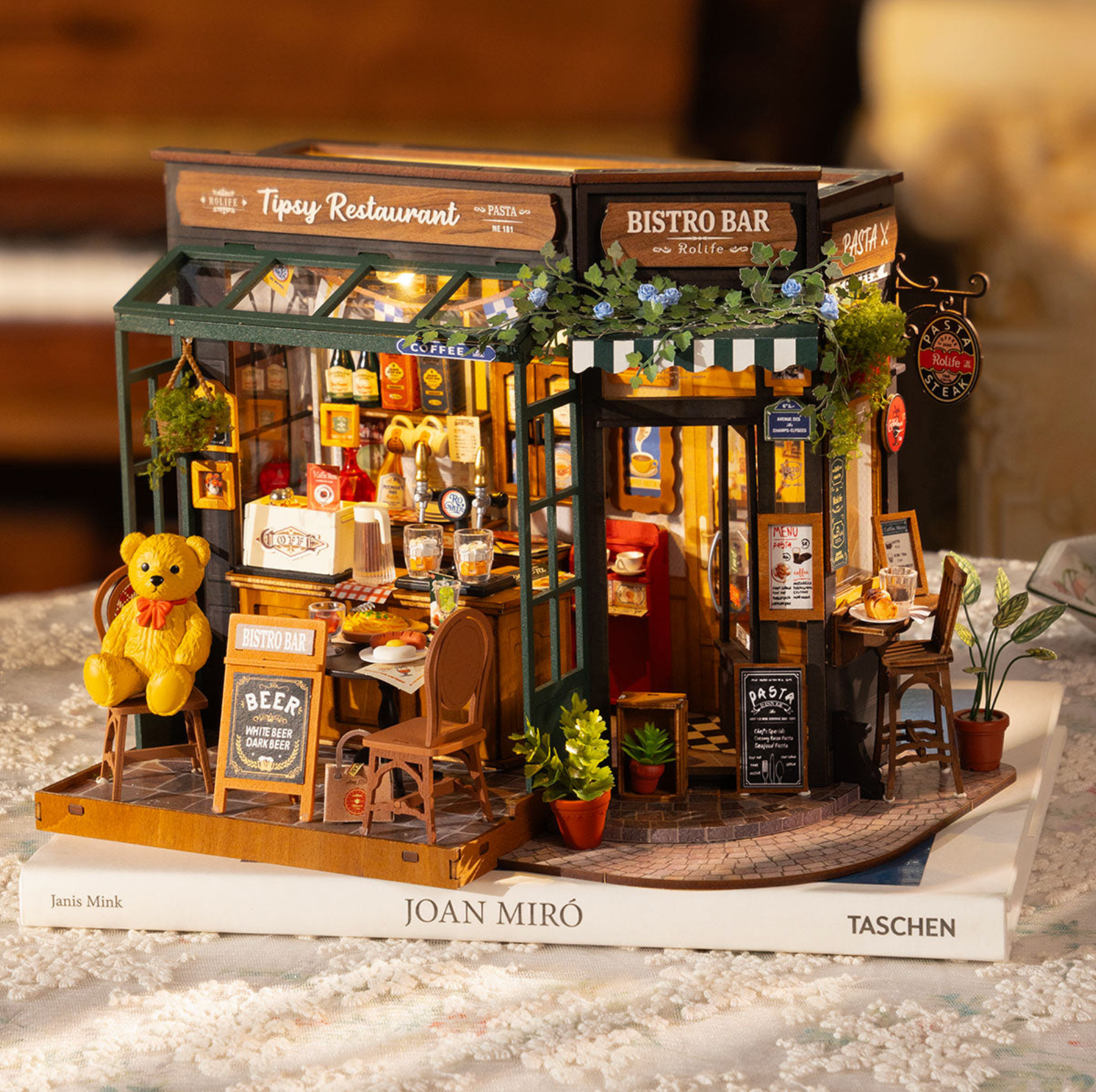 ROBOTIME Tipsy Restaurant DIY Miniature House