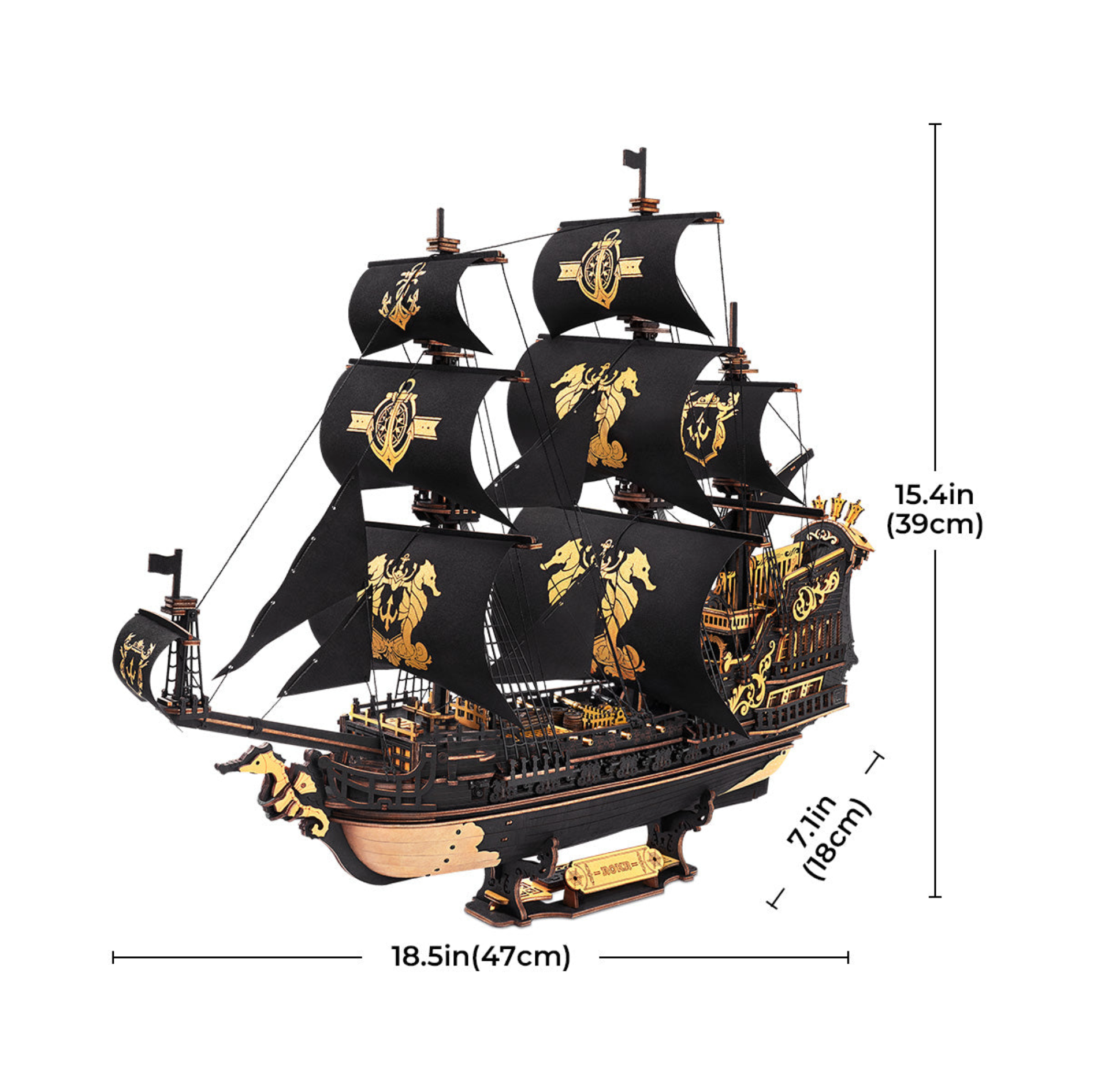 ROBOTIME The Seahorse Barque 3D Wooden Puzzle