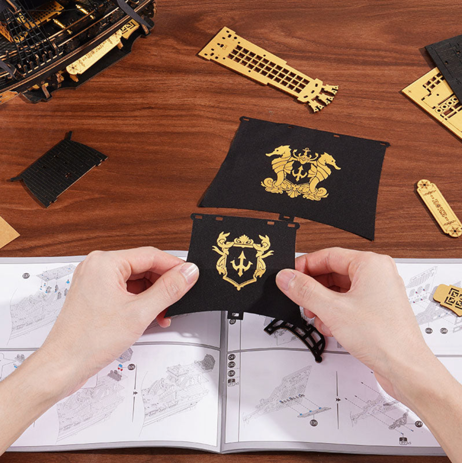 ROBOTIME The Seahorse Barque 3D Wooden Puzzle