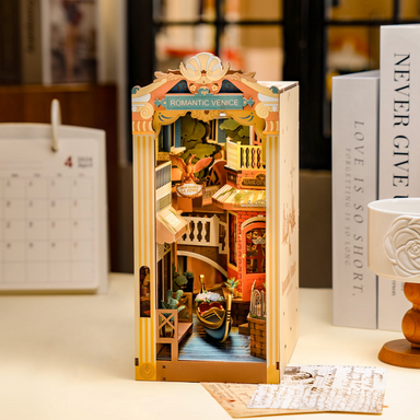 ROBOTIME Romantic Venice DIY Book Nook Shelf Insert Kit