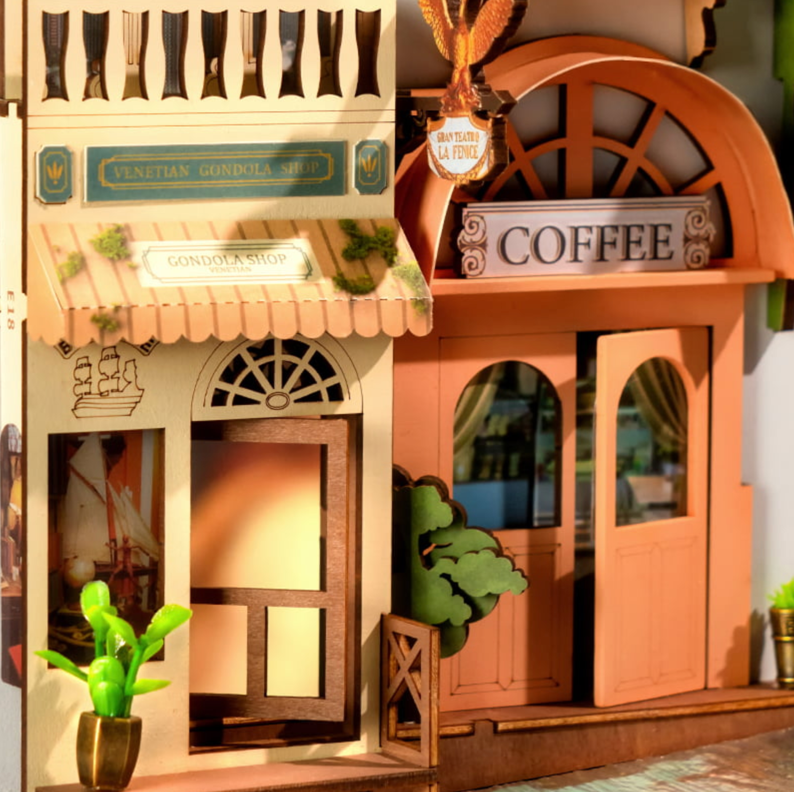 ROBOTIME Romantic Venice DIY Book Nook Shelf Insert Kit