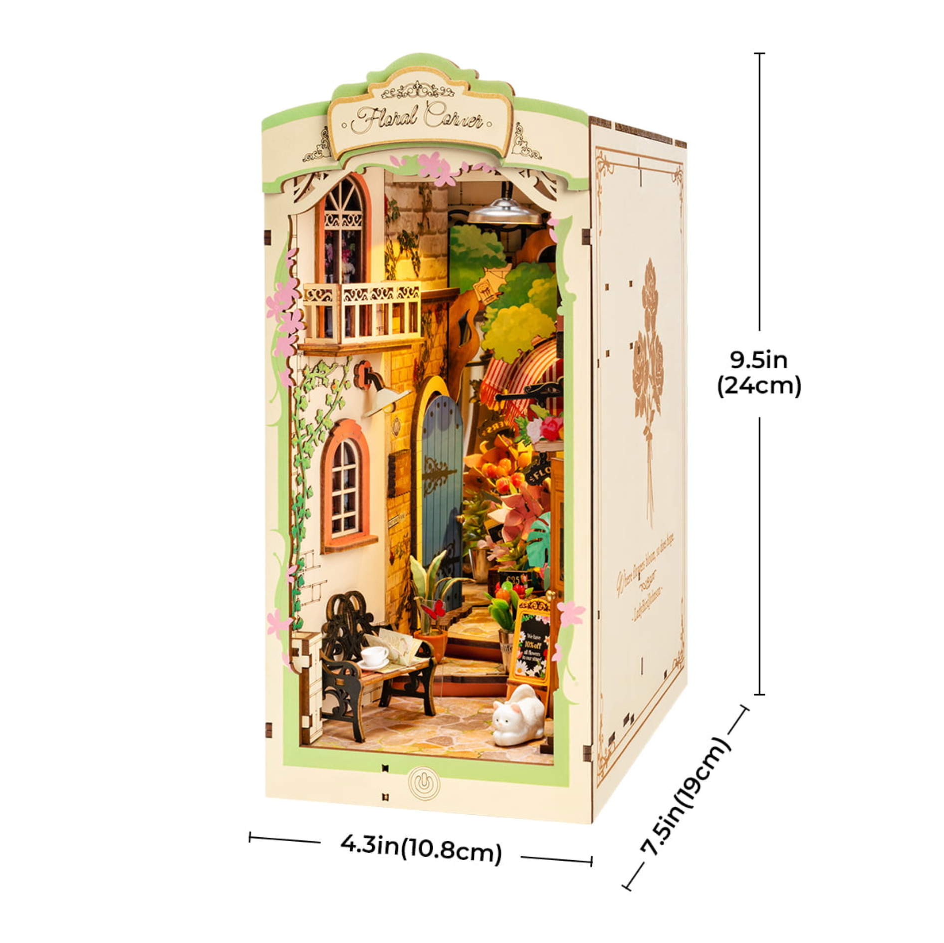 ROBOTIME Floral Corner DIY Book Nook Shelf Insert Kit