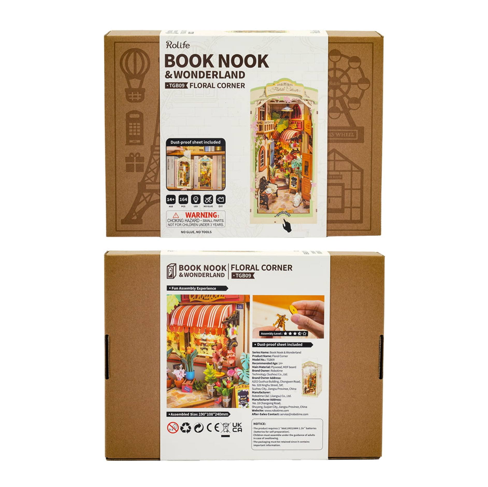 ROBOTIME Floral Corner DIY Book Nook Shelf Insert Kit