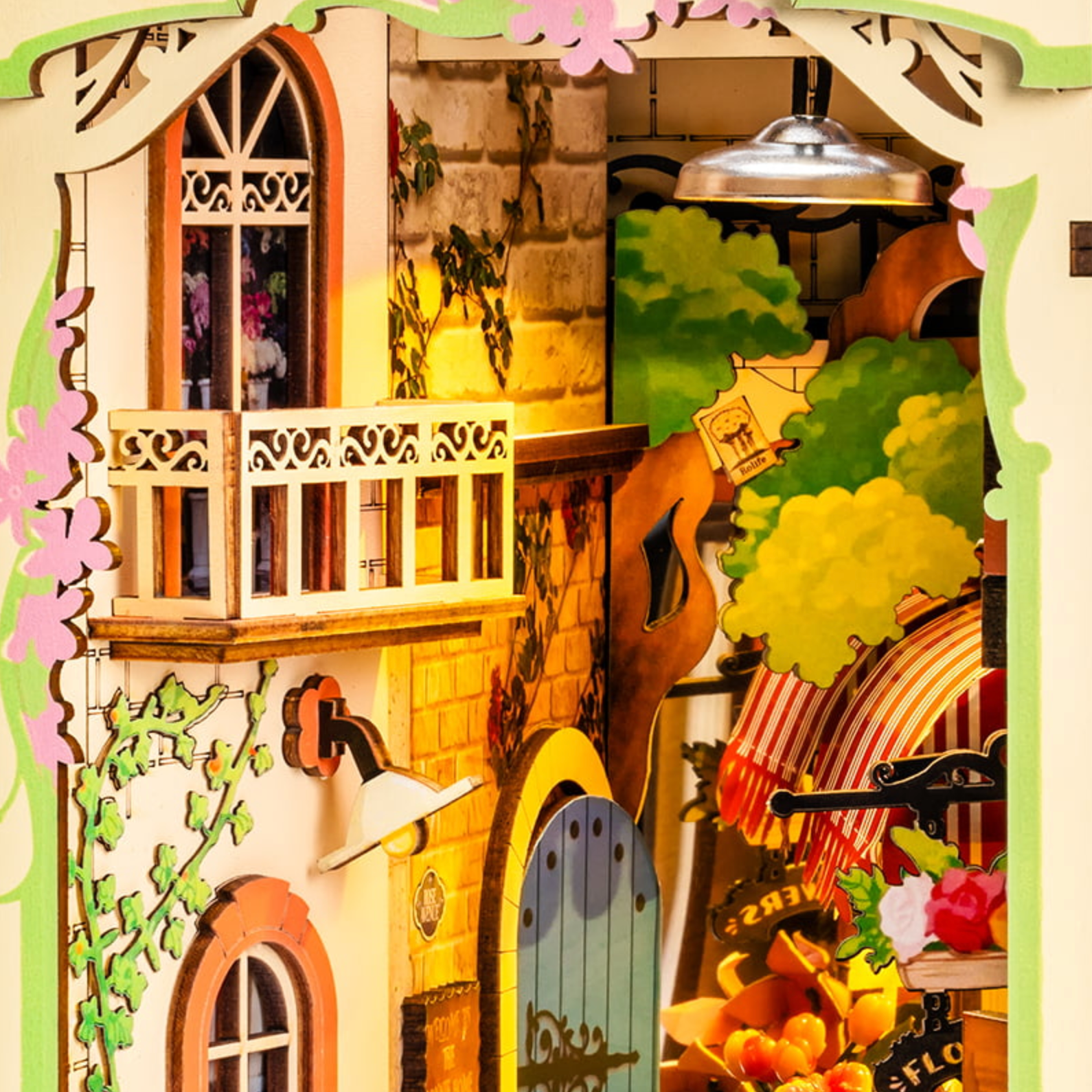 ROBOTIME Floral Corner DIY Book Nook Shelf Insert Kit