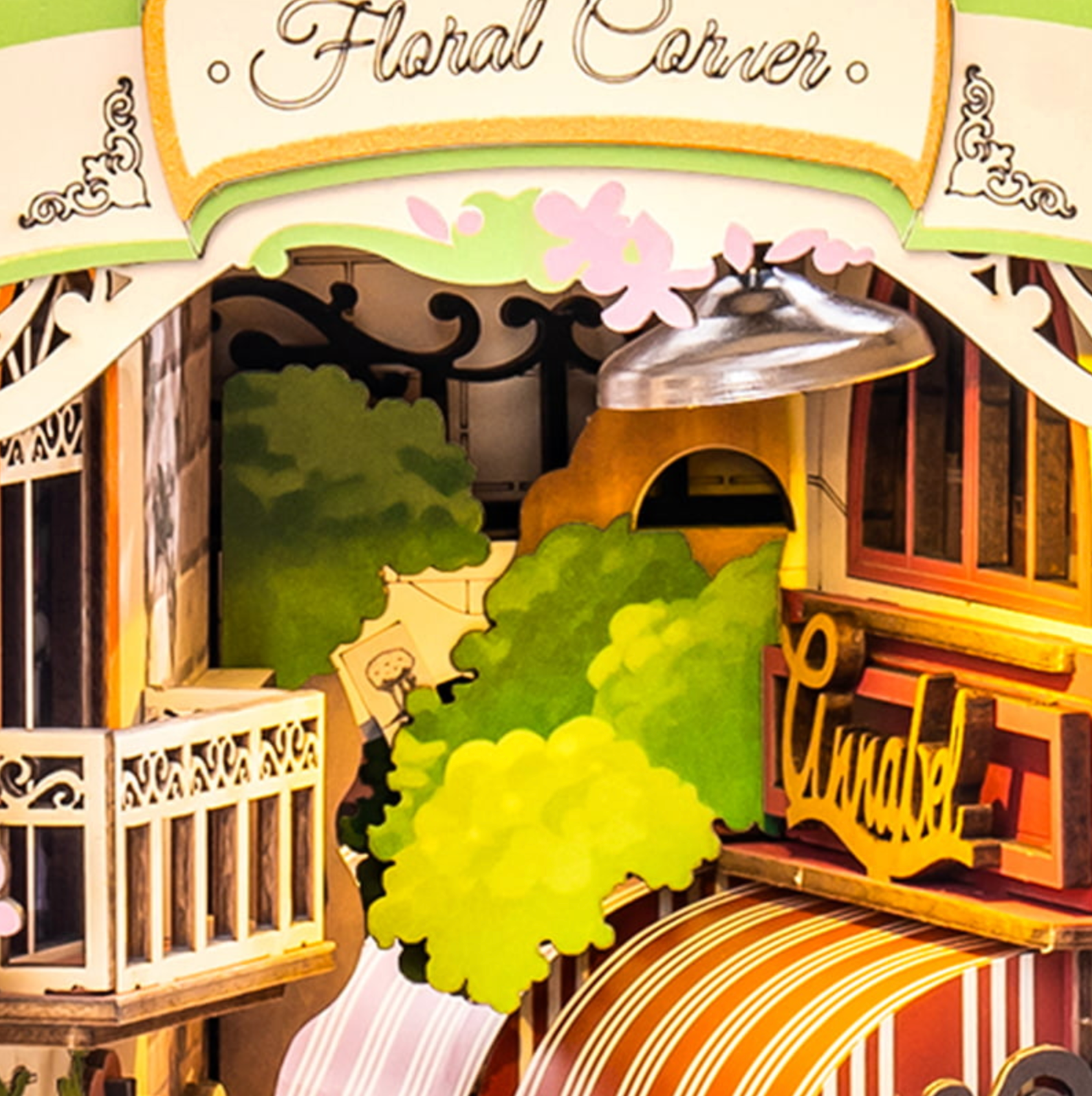 ROBOTIME Floral Corner DIY Book Nook Shelf Insert Kit