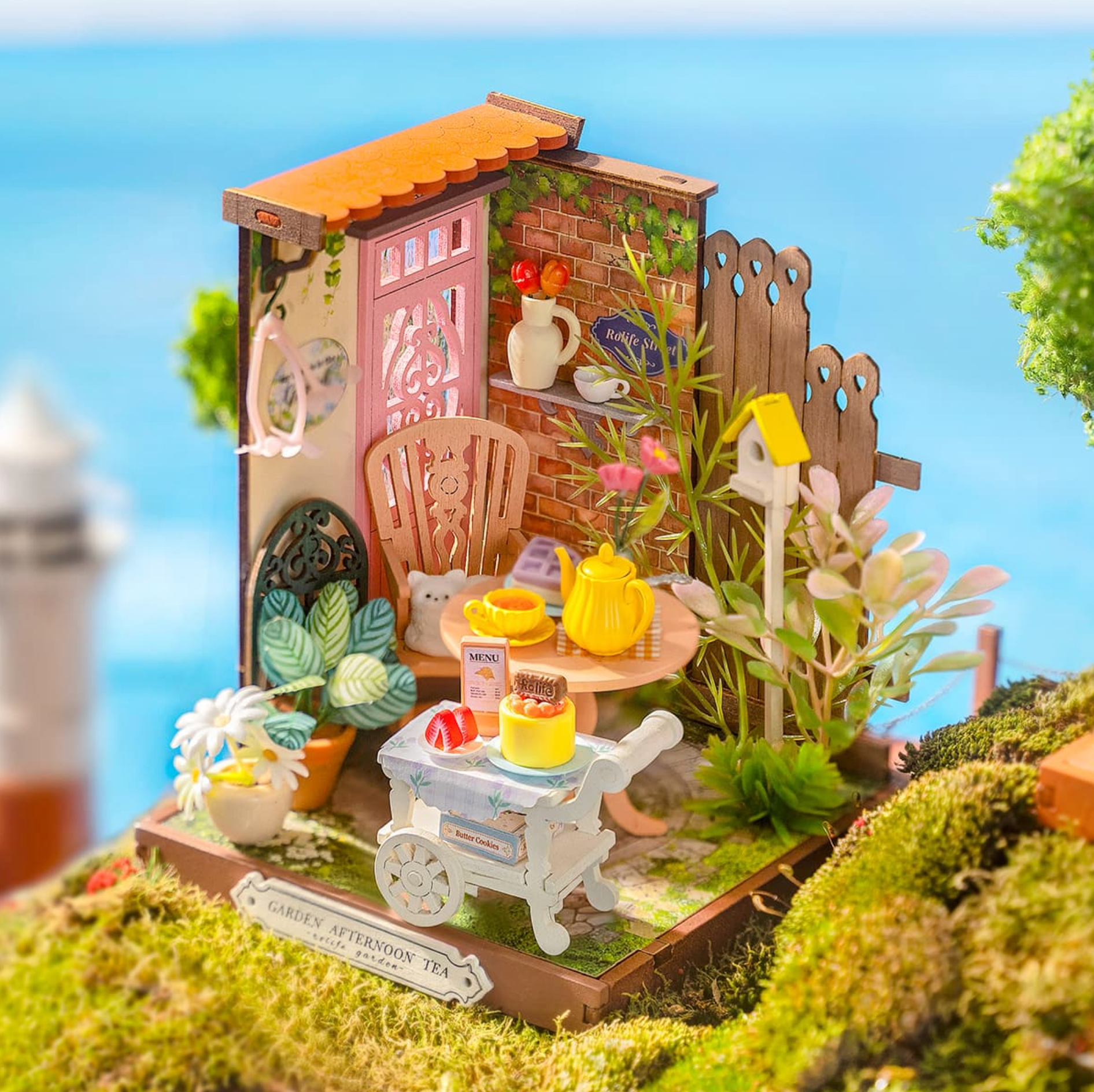 ROBOTIME Fancy Tea Yard DIY Miniature House