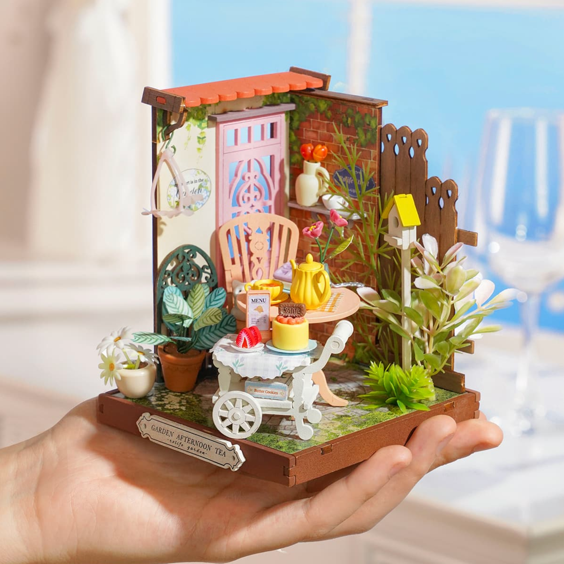 ROBOTIME Fancy Tea Yard DIY Miniature House