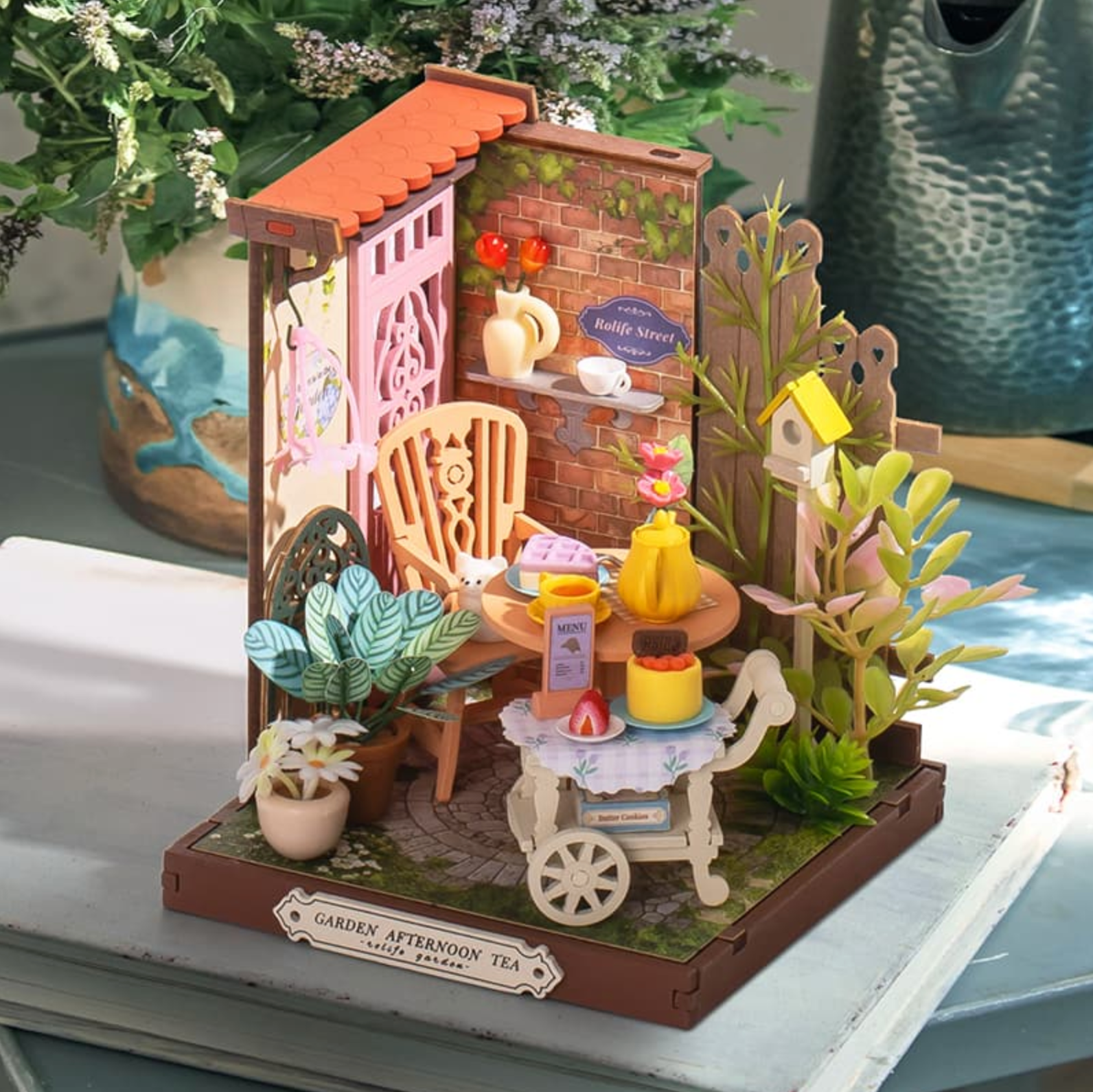 ROBOTIME Fancy Tea Yard DIY Miniature House