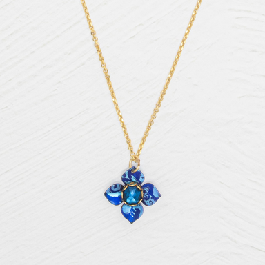 Holly Yashi Petite Fleur Pendant Necklace - Sapphire Blue
