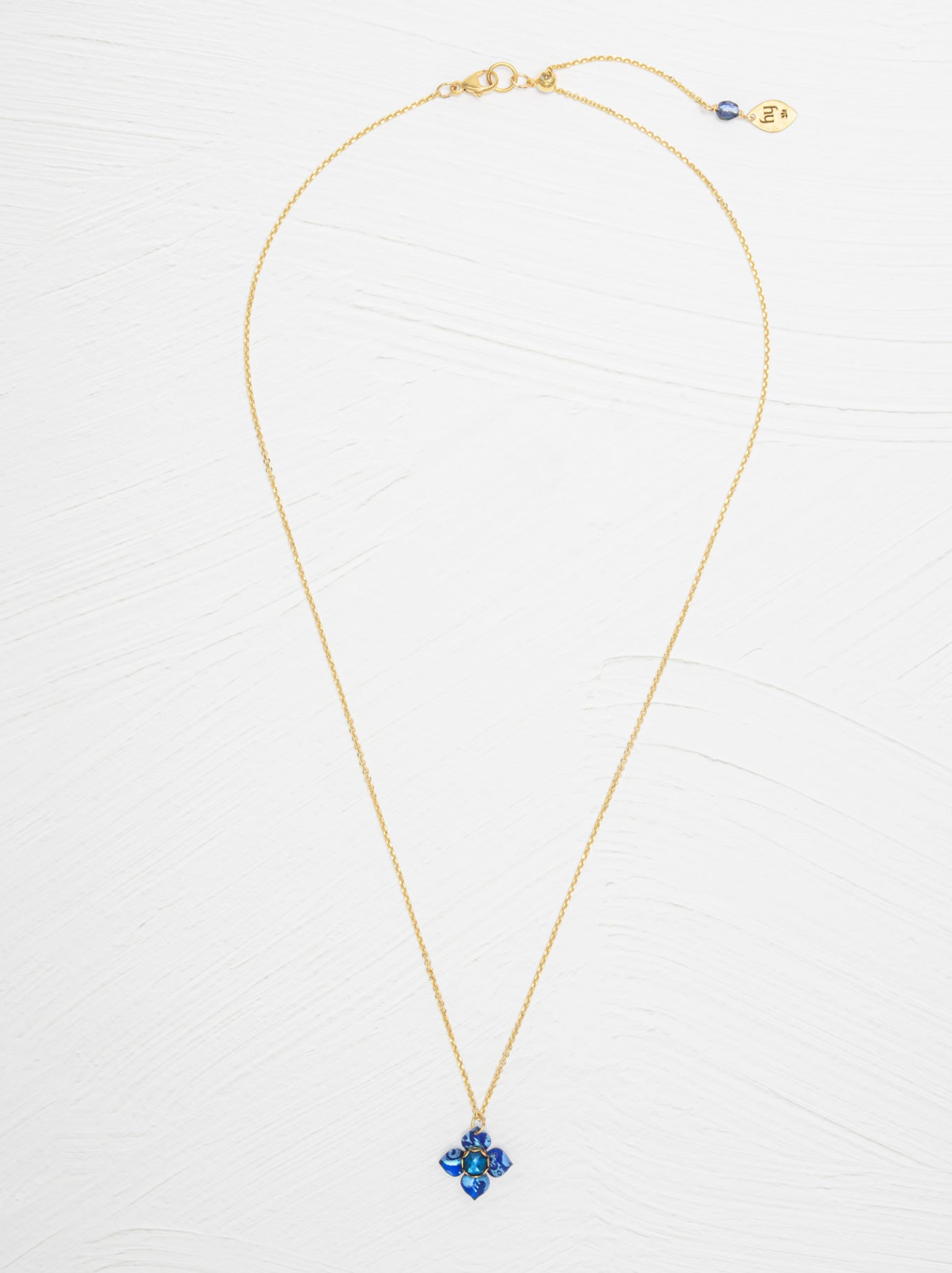 Holly Yashi Petite Fleur Pendant Necklace - Sapphire Blue