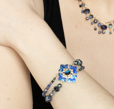 Holly Yashi Elizabeth Beaded Bracelet - Dark Indigo