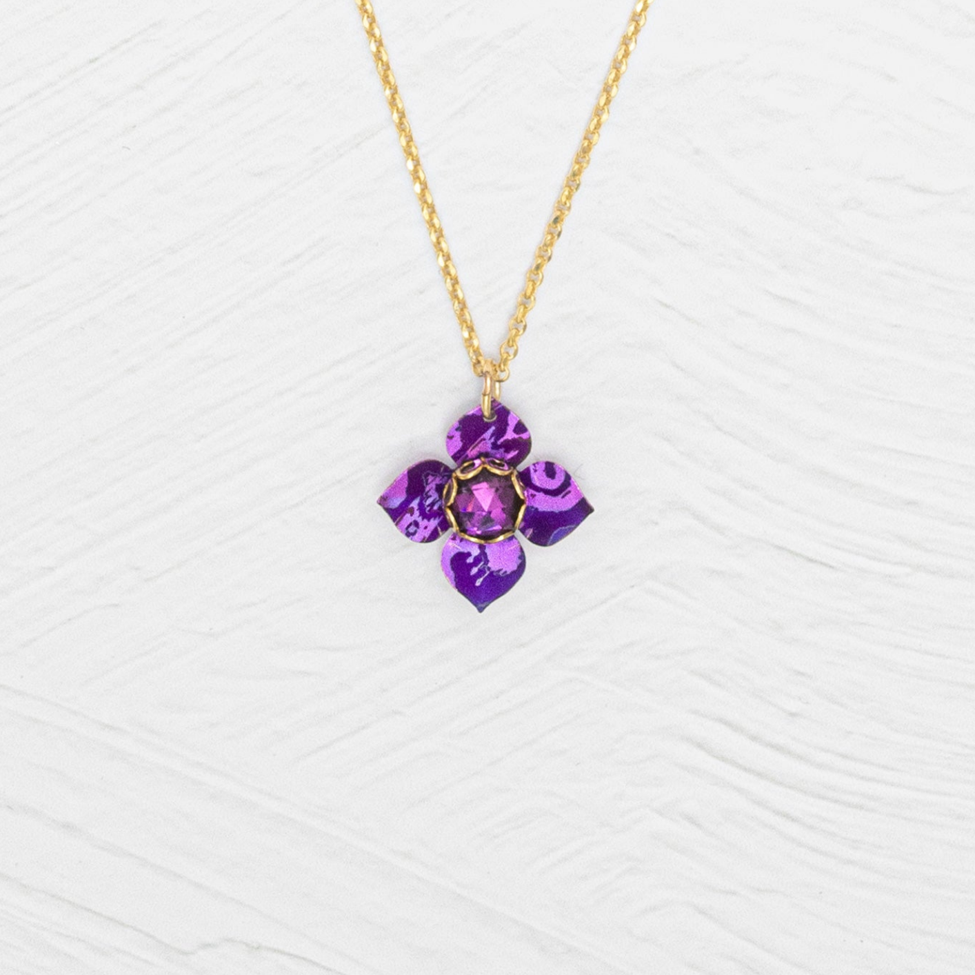 Holly Yashi Petite Fleur Pendant Necklace - Royal Purple