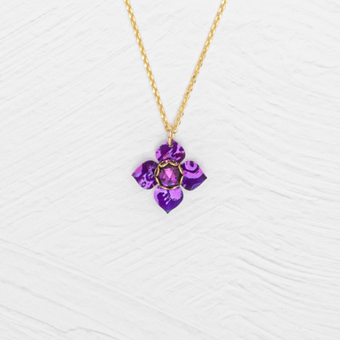 Holly Yashi Petite Fleur Pendant Necklace - Royal Purple