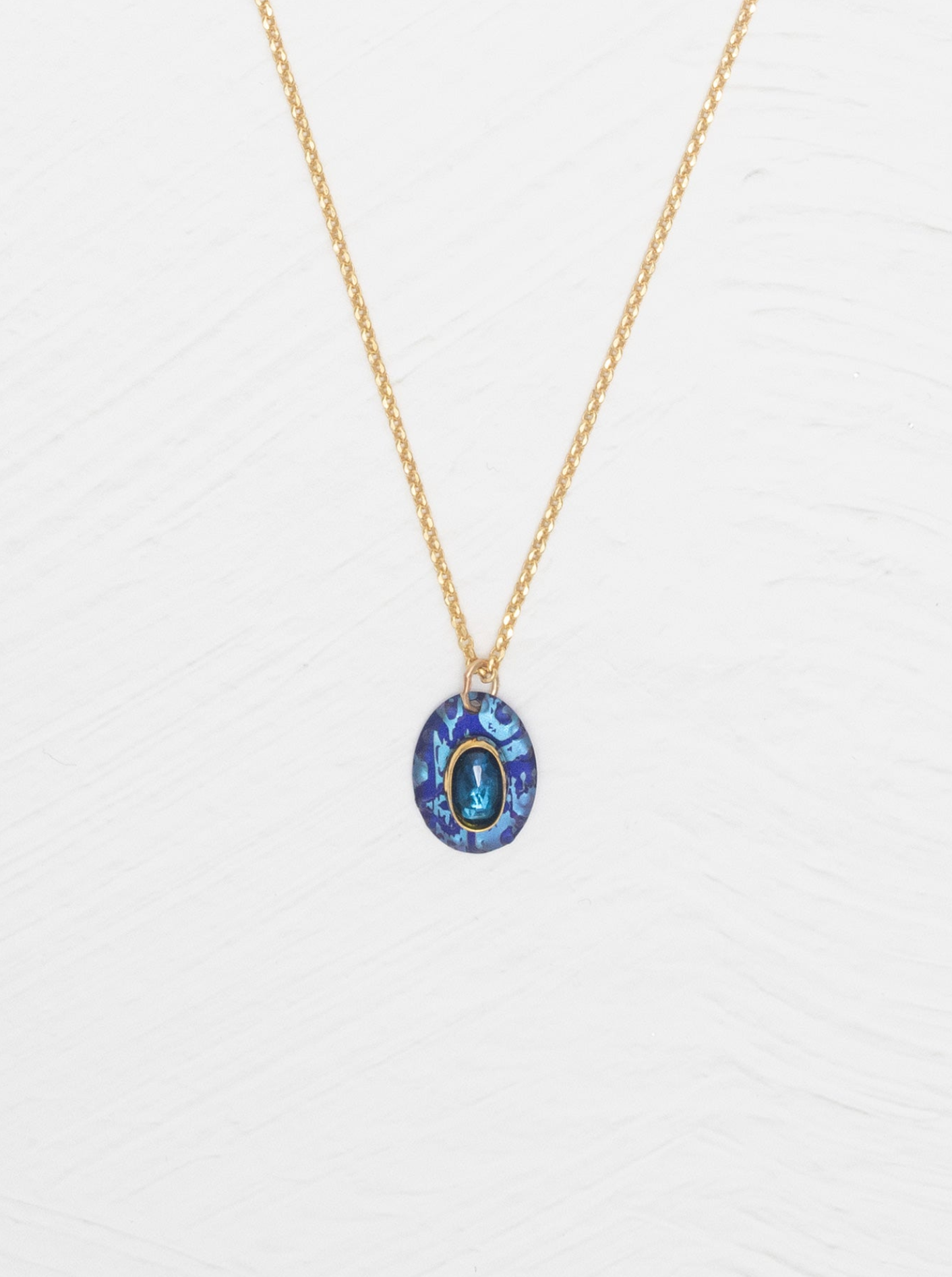 Holly Yashi Gracie Oval Pendant Necklace - Sapphire Blue