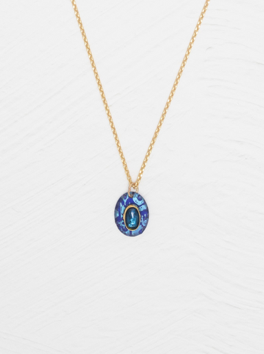 Holly Yashi Gracie Oval Pendant Necklace - Sapphire Blue