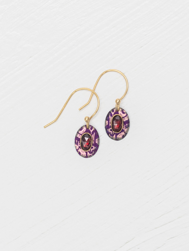 Holly Yashi Gracie Oval Earrings - Vintage Burgundy