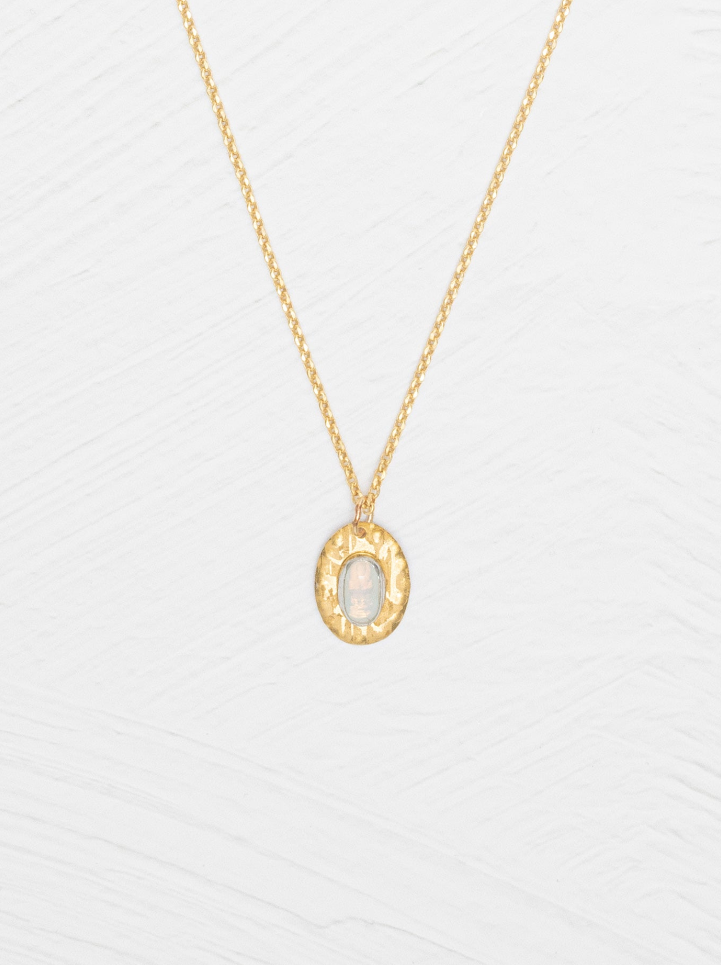 Holly Yashi Gracie Oval Pendant Necklace - Opal and Gold