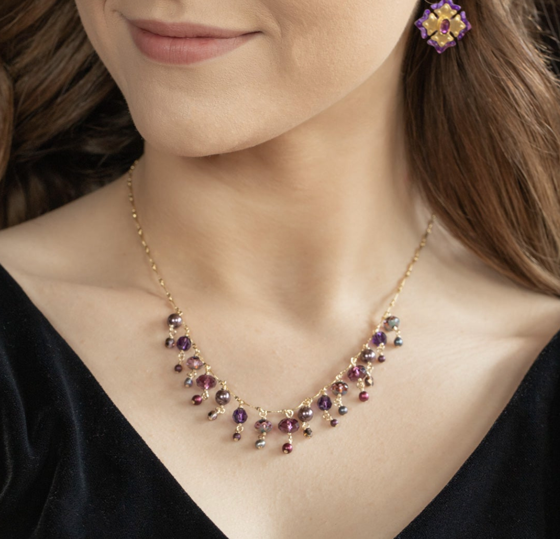 Holly Yashi Soiree Elegance Necklace - Royal Purple