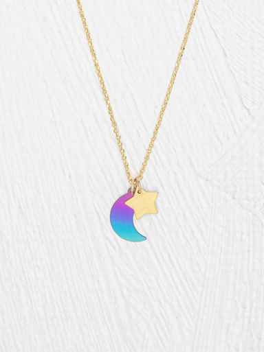 Holly Yashi Star and Moon Necklace for Kids - Calypso