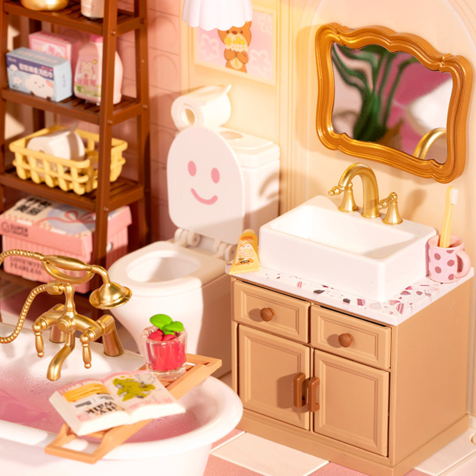 ROBOTIME Pop Bubble Bathroom DIY Miniature House - Super Creator