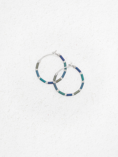 HOLLY YASHI Sierra Hoop Earrings - Blue and Silver