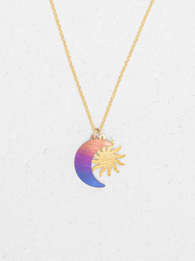Holly Yashi Sun and Moon Pendant Necklace - Sunrise