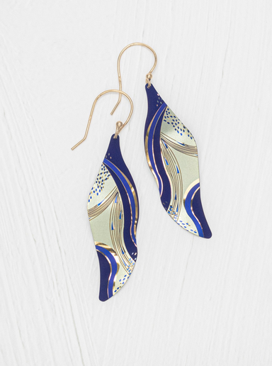 HOLLY YASHI Turning Leaf Earrings - Indigo