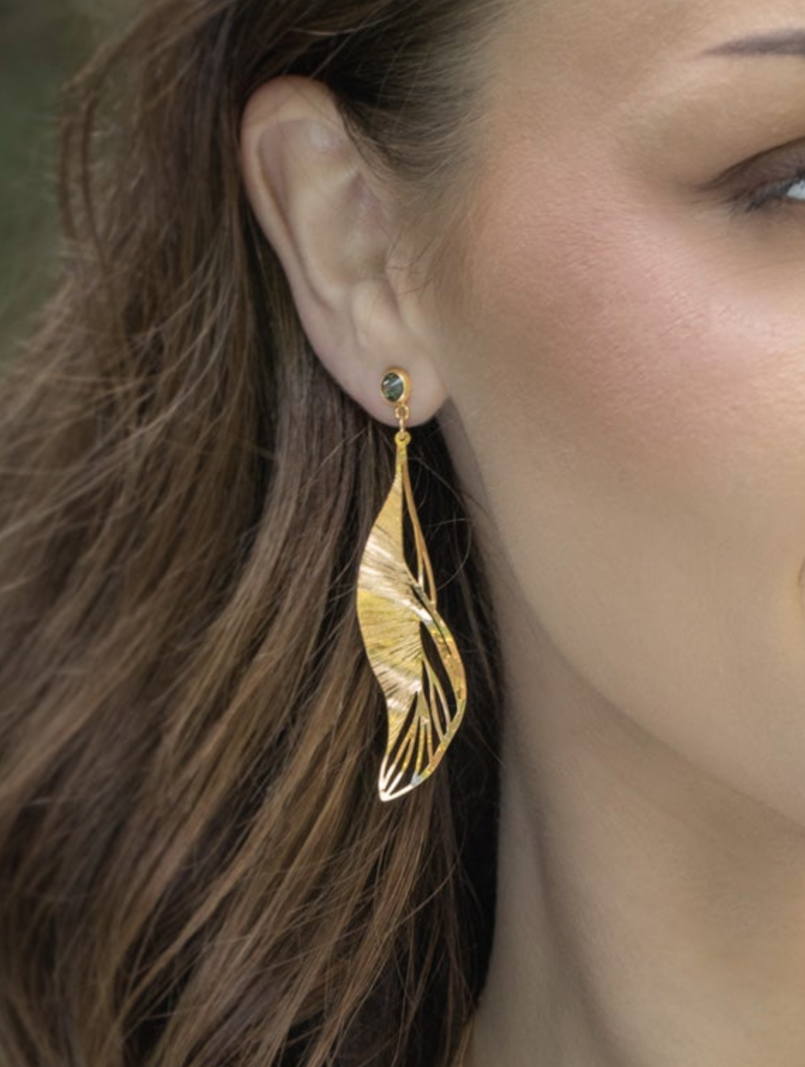 Holly Yashi Gilded Leaf Post Earrings - Gold