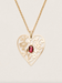 HY Blooming Heart Necklace - Garnet and Gold