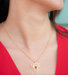 HY Blooming Heart Necklace - Garnet and Gold