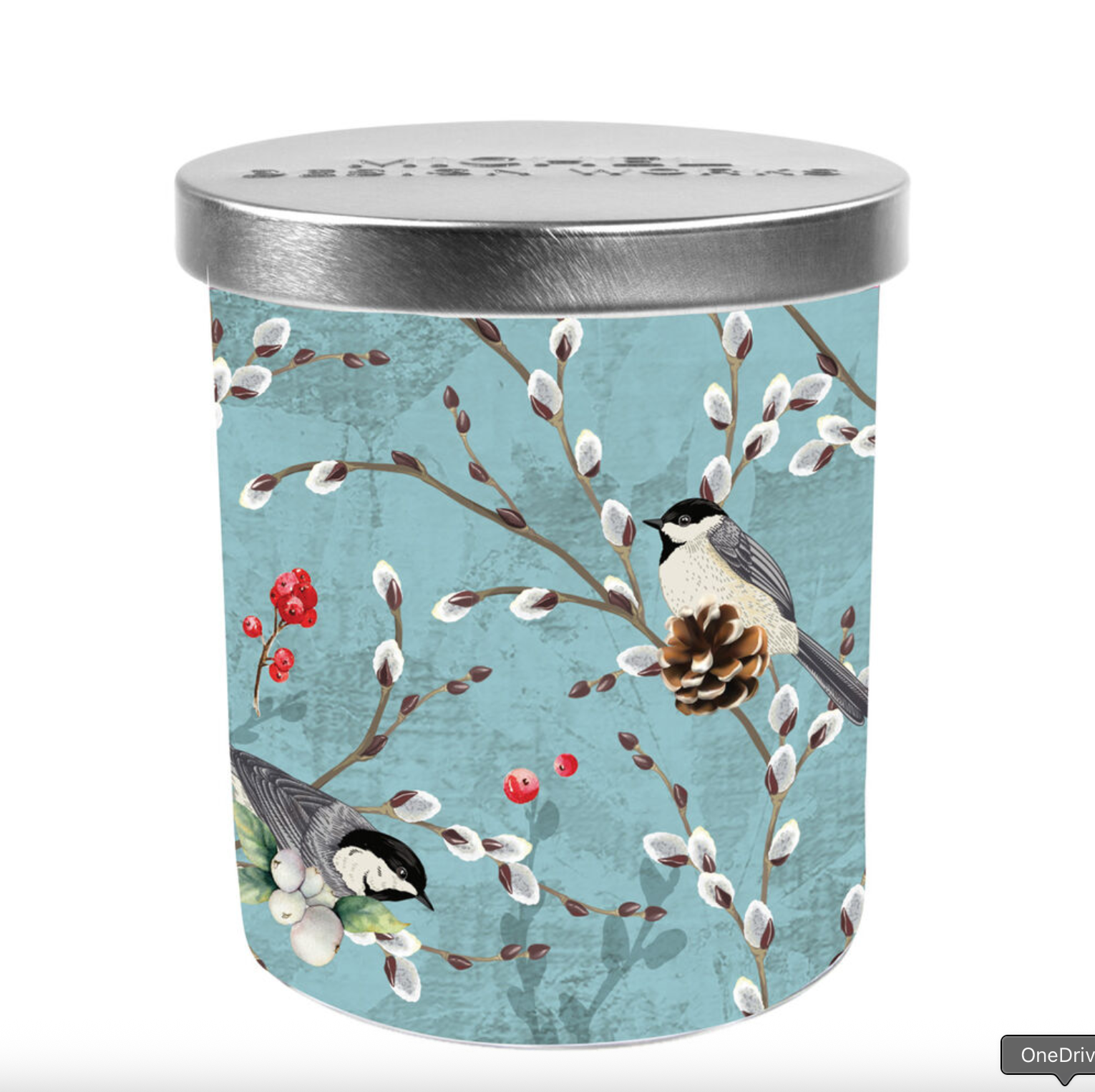 MICHEL DESIGNS Winterberry & Balsam Decorative Glass Candle