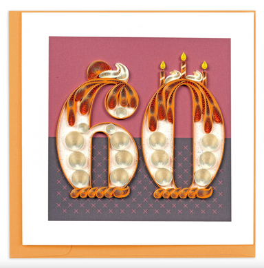 60th Birthday Quilled Greeting Card
