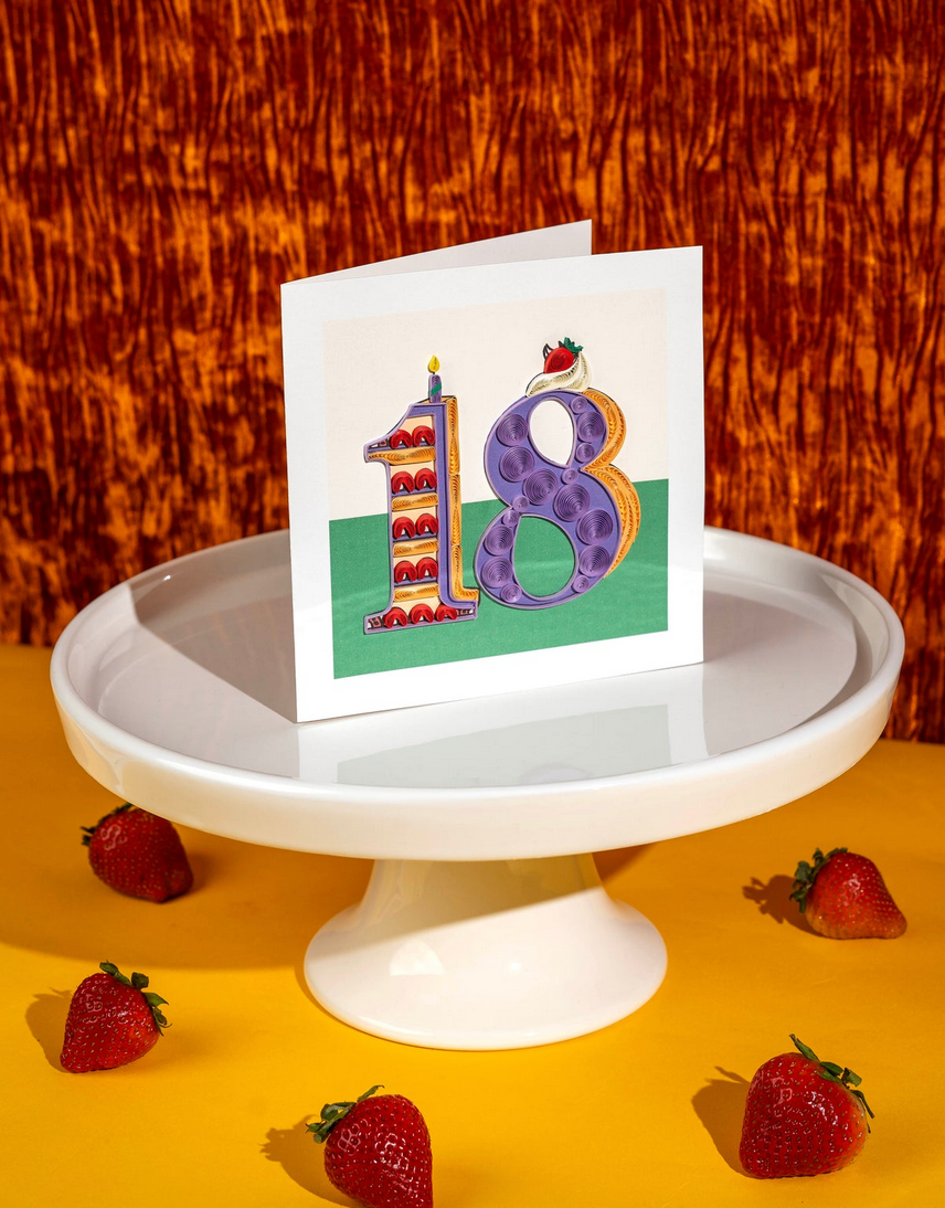 18th Birthday Blank Quilling Card