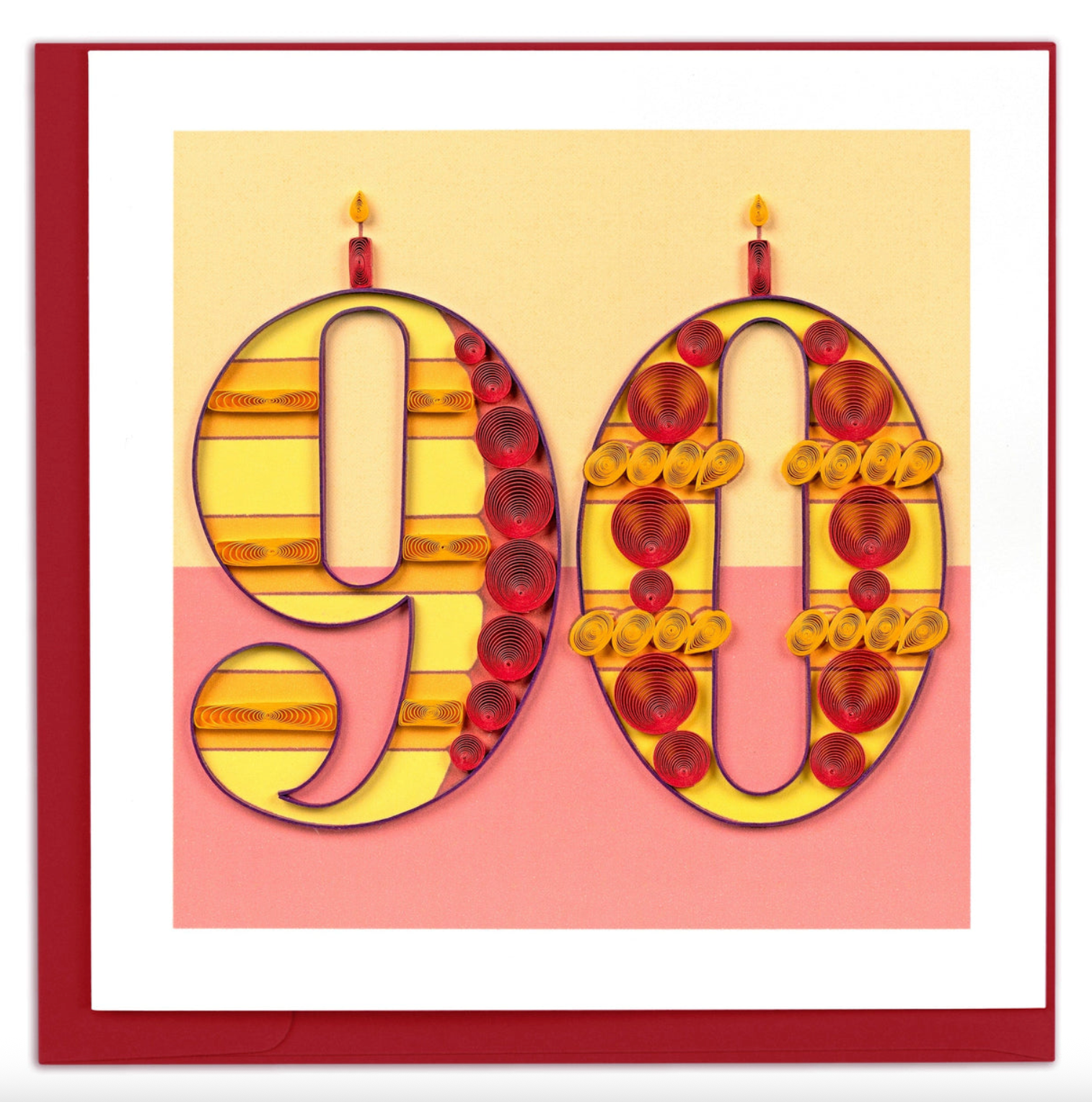 90th Birthday Quilled Greeting Card