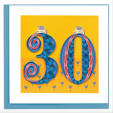 30th Birthday Quilled Greeting Card