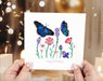 Flowers & Blue Butterflies Birthday Quilling Card
