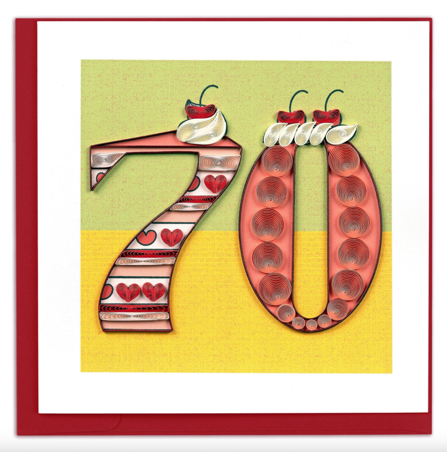 70th Birthday Quilled Greeting Card